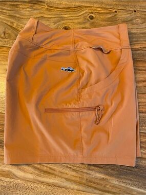 Patagonia Tech Shorts Style # 82025.  Rust Orange with Fish Logo.